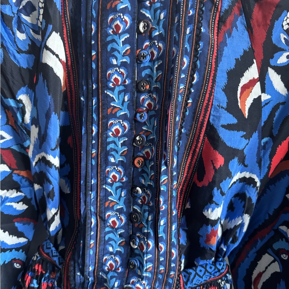 FARM Rio Blue and Red Patterned Mini Dress - Picture 5 of 7